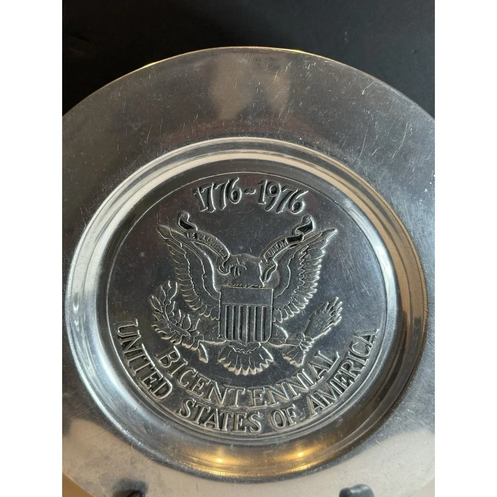 Vintage Wilton Bicentennial Pewter Plate 12